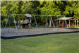 Richmond Heights Park swing set and pavilion