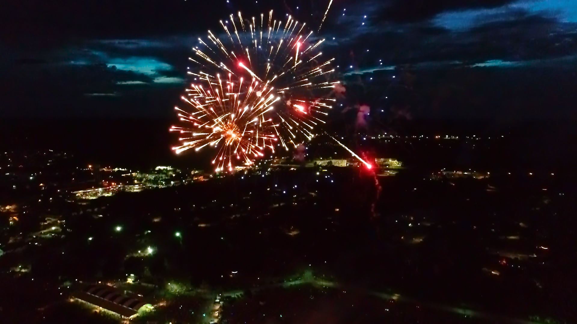 Ariel view of 2019 Richmond Hill Independence Day Fireworks