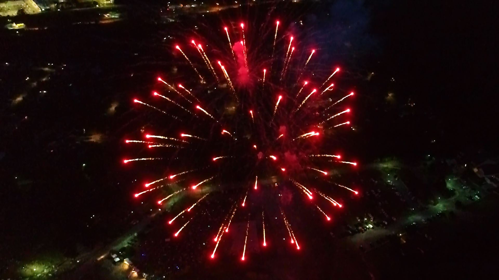 Ariel view of 2019 Richmond Hill Independence Day Fireworks