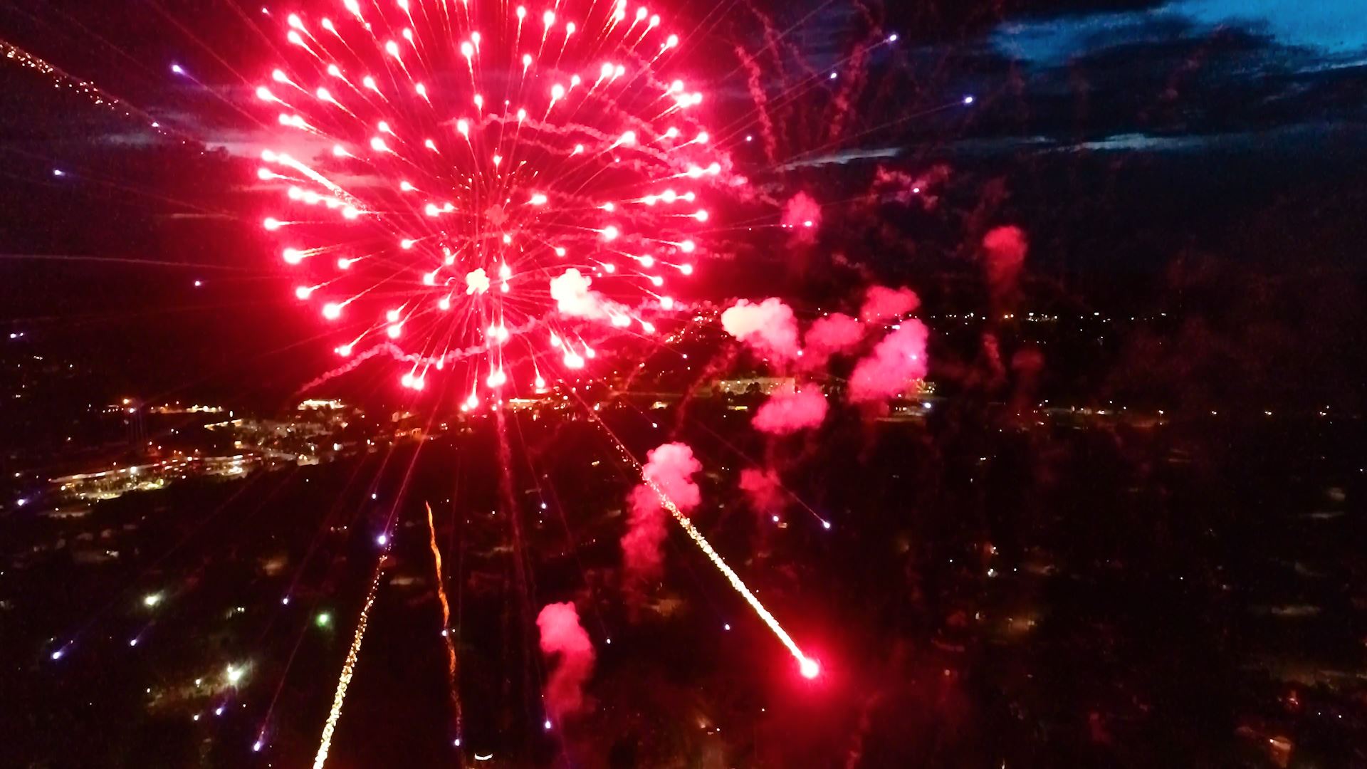 Ariel view of 2019 Richmond Hill Independence Day Fireworks
