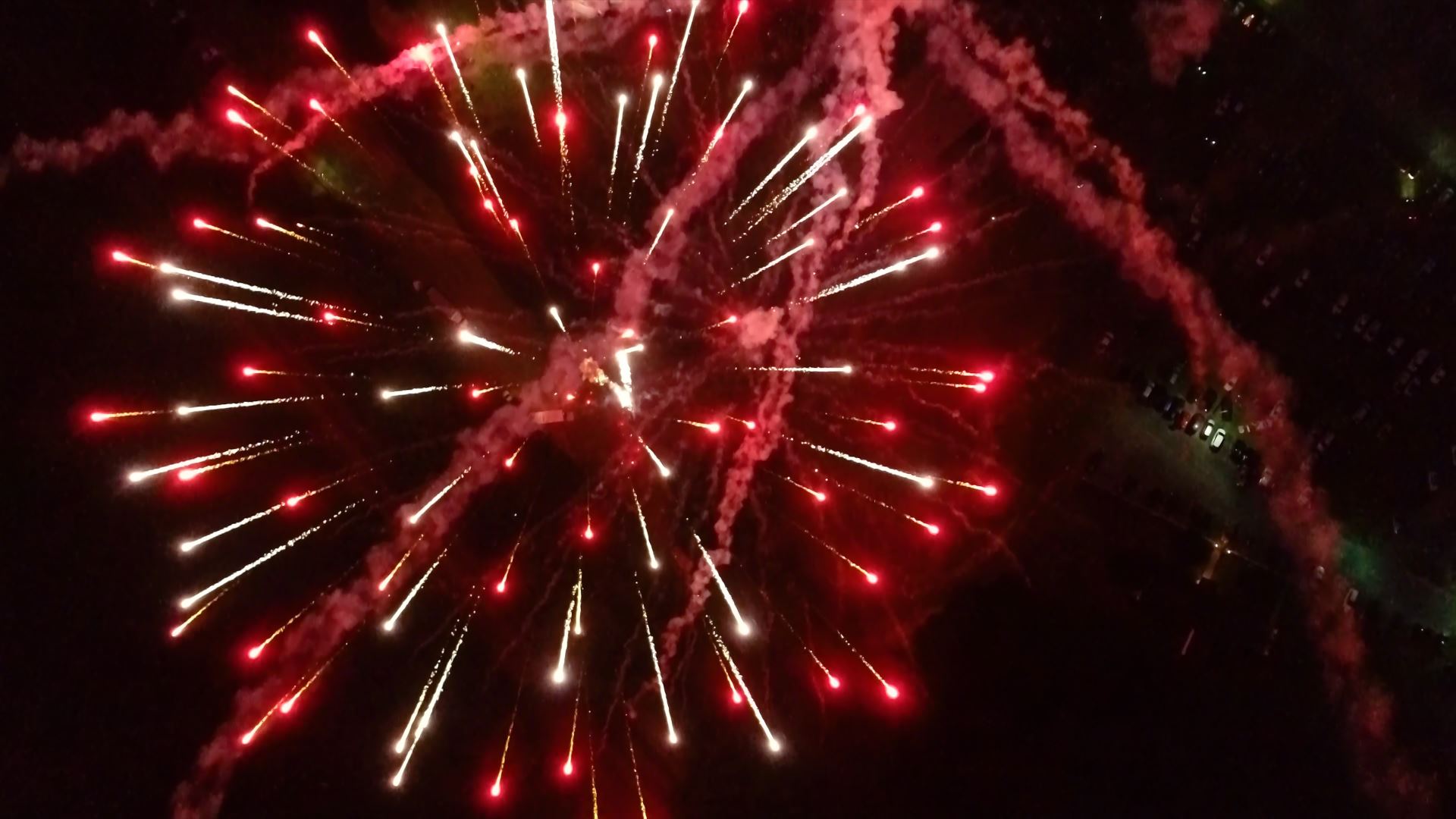 Ariel view of 2019 Richmond Hill Independence Day Fireworks