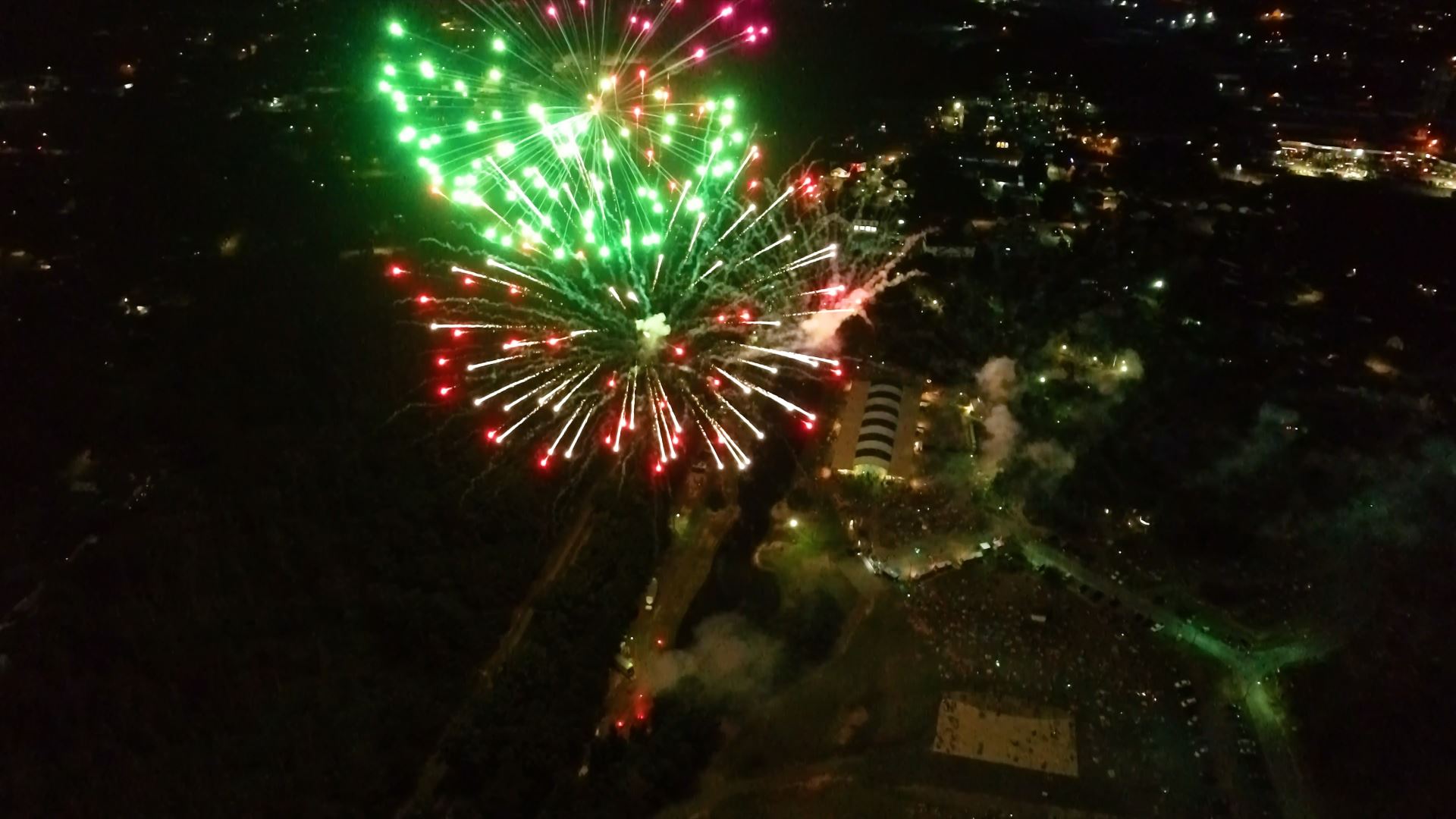 Ariel view of 2019 Richmond Hill Independence Day Fireworks