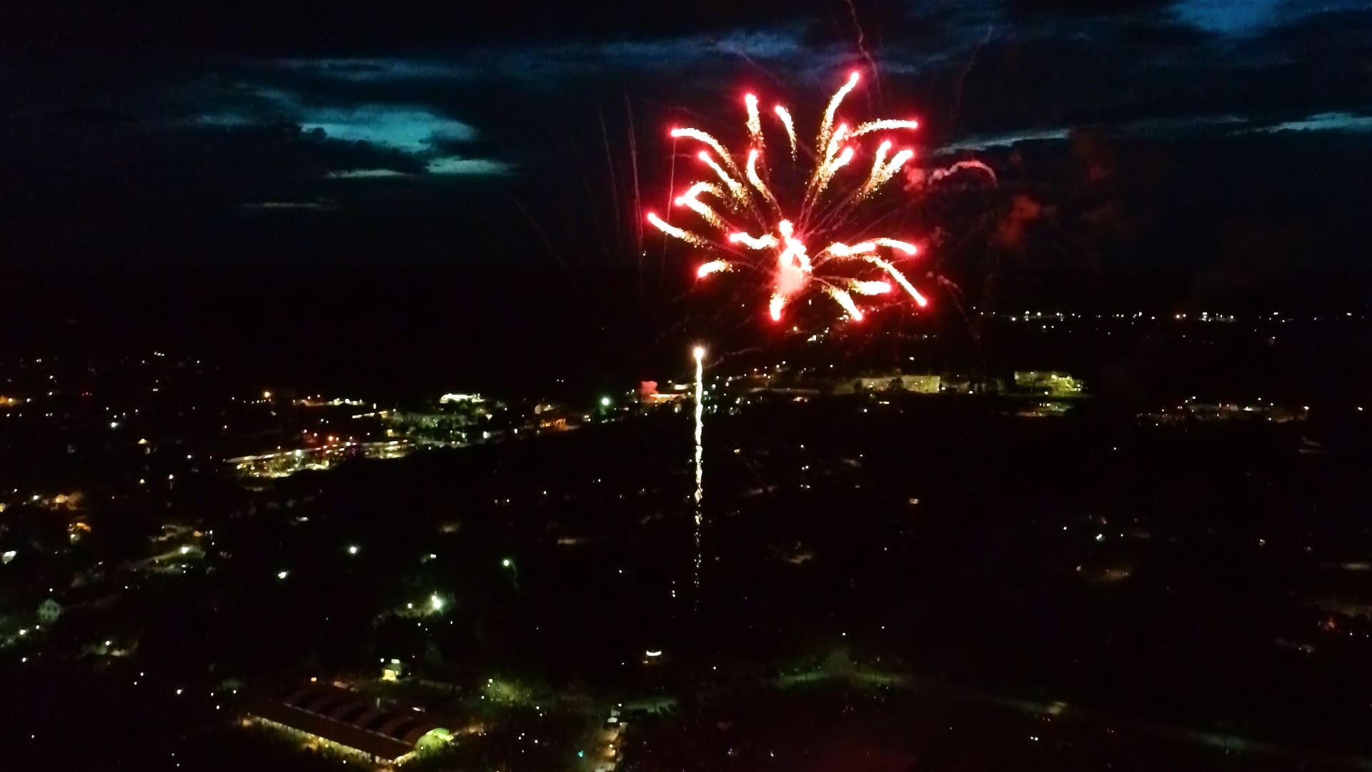 Ariel view of 2019 Richmond Hill Independence Day Fireworks