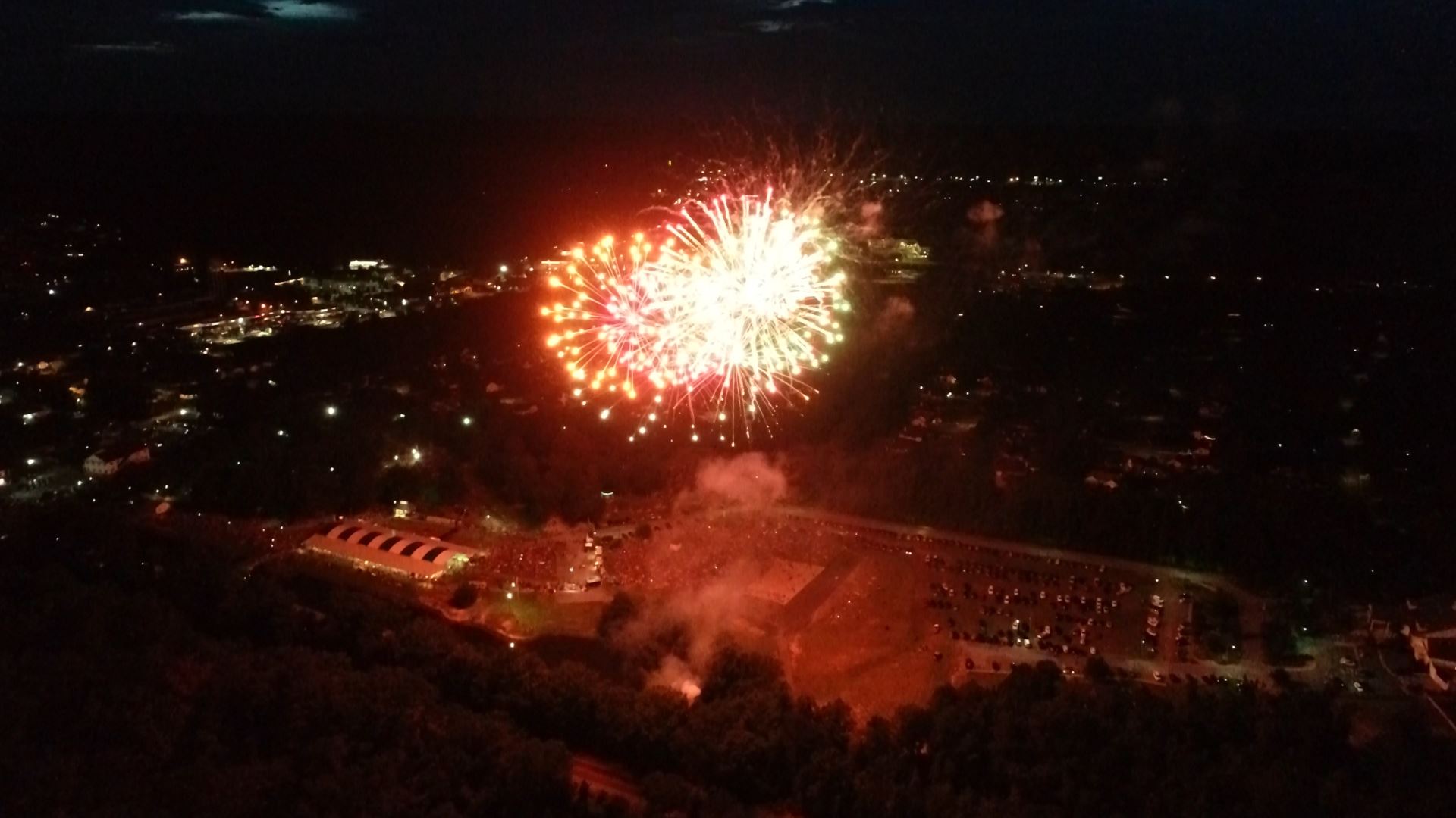 Ariel view of 2019 Richmond Hill Independence Day Fireworks