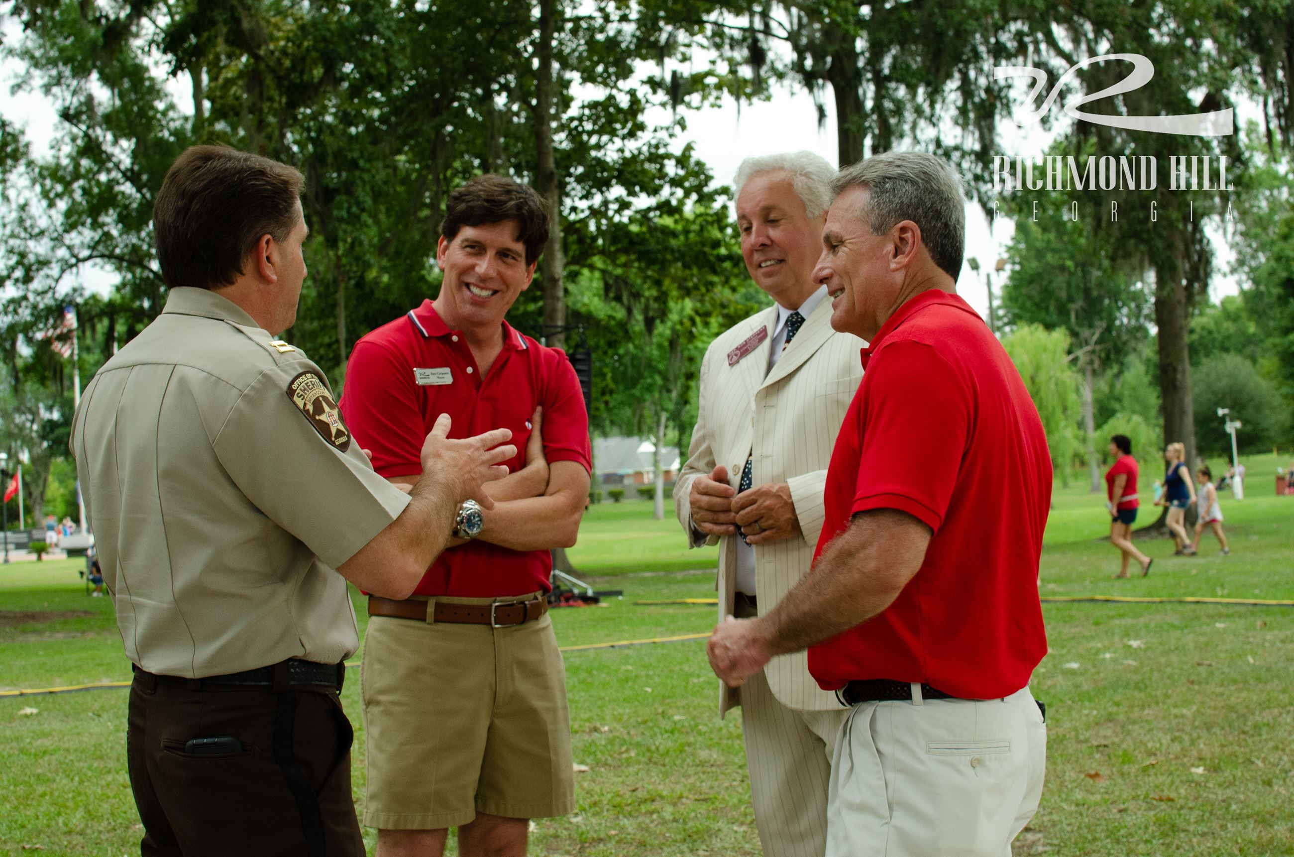 mayor and council talking in a group
