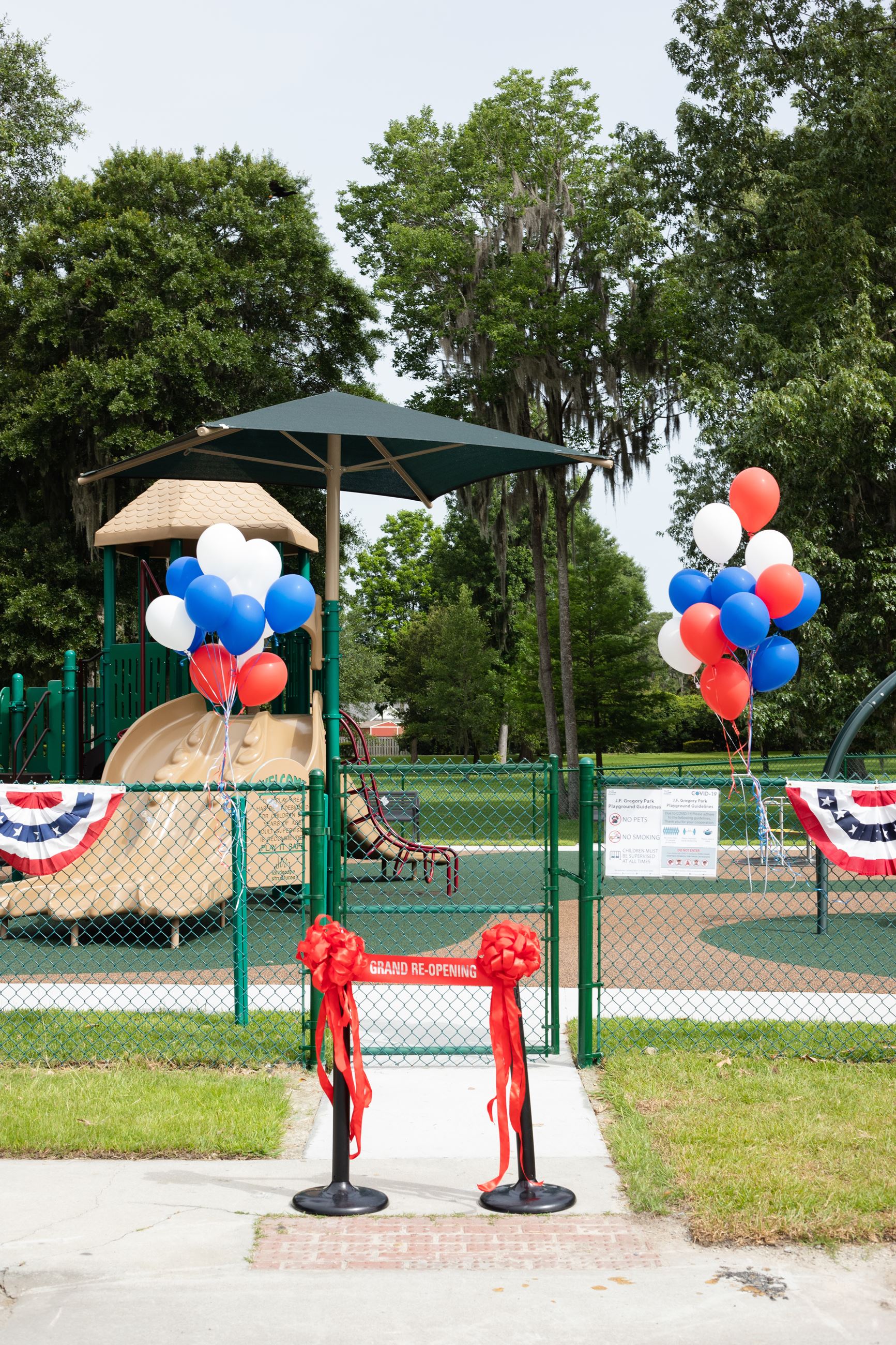 decorated playground entrance