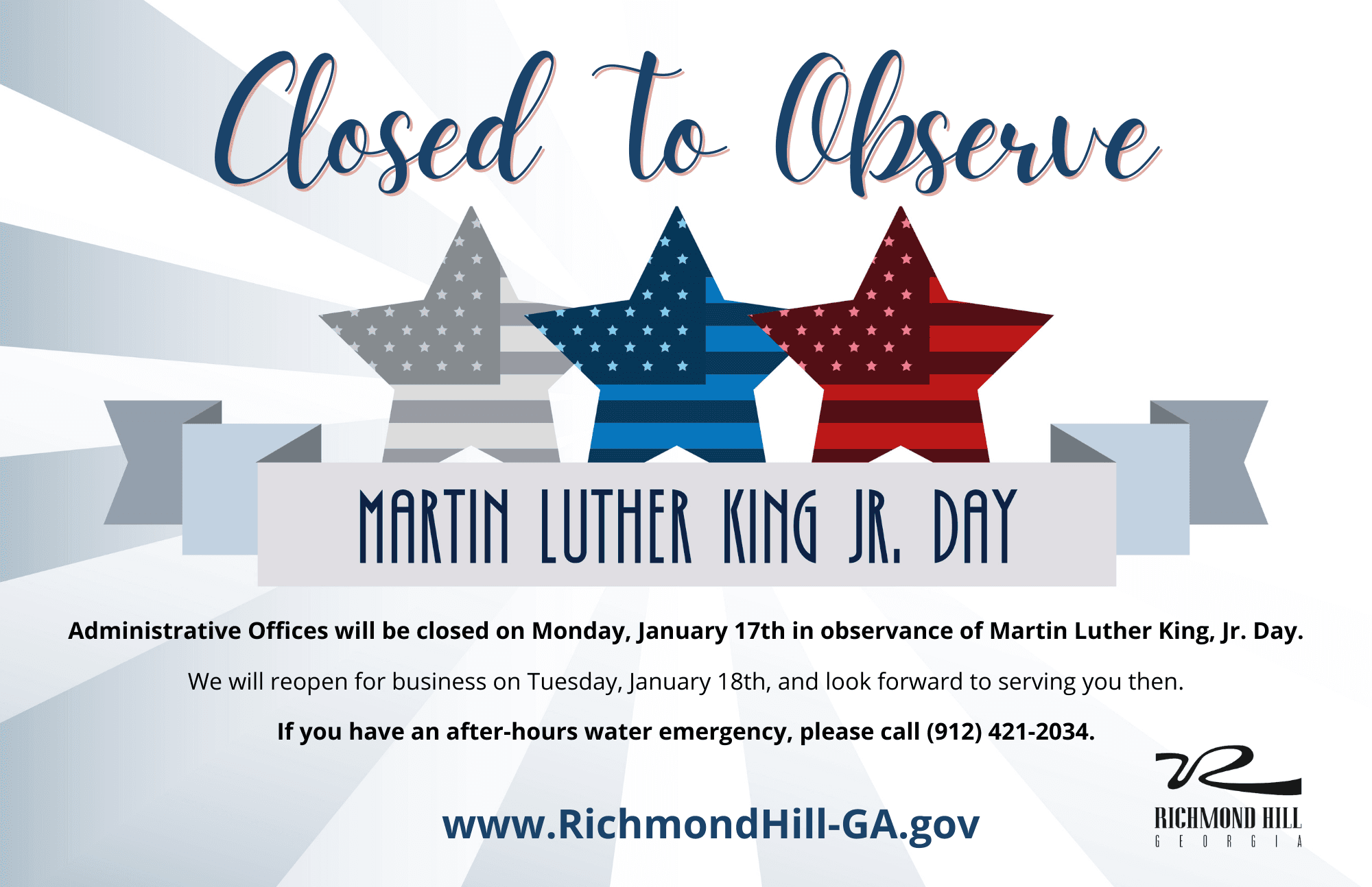 Closed for MLK Day