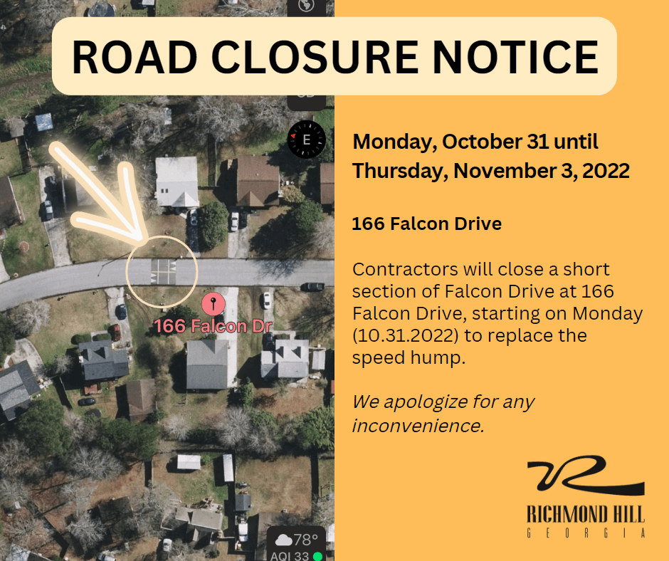 ROAD CLOSURE NOTICE (FALCON DRIVE)